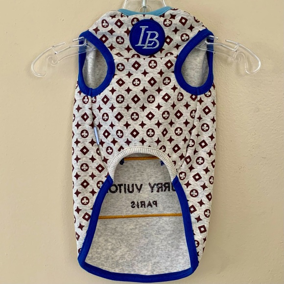 Luna Blue Couture Designer FURRY VUITON Dog Shirt Size Large - Picture 4 of 5